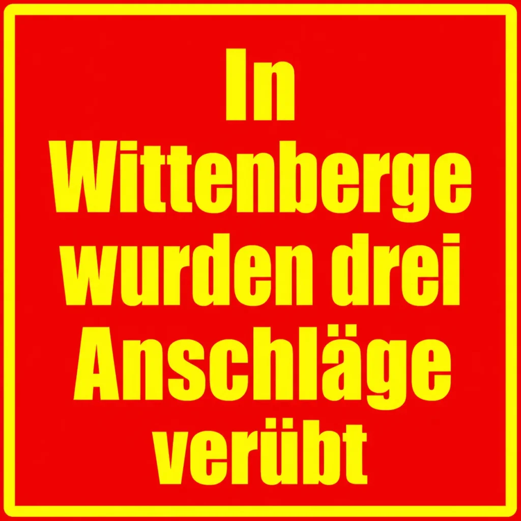 In Wittenberge wurden drei Anschläge verübt
